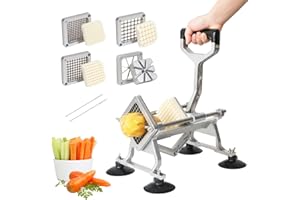 Anatole Tagliapatate per Patate Fritte Professionale con 6mm 9mm 13mm 8-Spigolo Lame in Acciaio Inossidabile Taglia Patatine Fritte Manuale Tagliaverdure a Bastoncini per Cipolle Carote Cetrioli