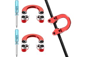 SUMIND 2 Sets Archery D Loop Compound Bow Metal U Nock D Ring Buckle Release Nocking Loop with Screwdrivers for Hunting Installation Accessories