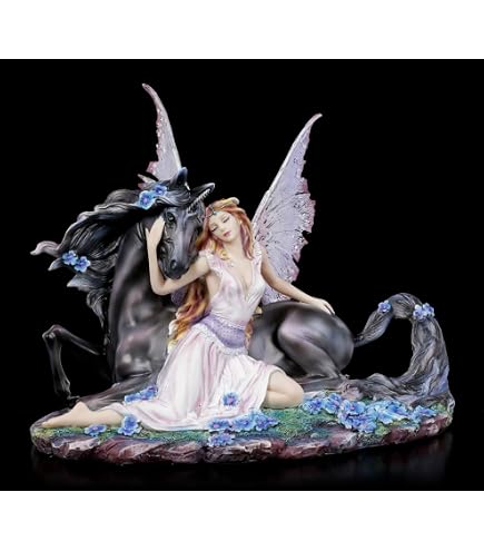 Nemesis Now - Statuetta Fata Che Conforta Unicorno, 21,5 Cm | Resina Stampata A Freddo, Dipinta A Mano | Collezione Fantasy NEM3412