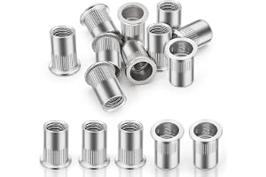 SHULLIN 30 stycken platthuvud nitmuttrar M8 indragsmuttrar hylsmuttrar A2 V2A gängade nitar aluminiumlegering blindnitmuttrar