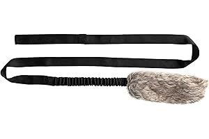 DINGO WALDEMAR RUTKOWSKI DINGO Fleece Dog Toy Artificial Fur Racer Squeaky Teaser Dog Wand 150 cm Long Bungee Handle for Agility, Dog Training, Reward, Retrieve, Chasing, Play Black 15585