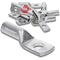 Kalitec HR10-6 Standard Tube Cable Lugs 10 Mm² M6 I Without Viewing Hole I Made In Germany Pack Of 10