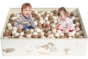 hoopyosms Bällebad für Kinder, Faltbarer und Tragbarer Bällebad Eckig für Kinder, Spielplatz für Drinnen und Draußen, Bällepool Kinderzimmer Geeignet, 120x90x30cm, Ohne Bälle