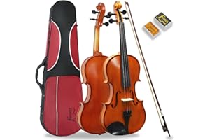 Forenza Prima 2 3/4 Taille De Violon Avec Une Touche D'Ébène Et Des Chevilles, Étui Dur Léger, Archet En Bois, Colophane, Cordes En Acier
