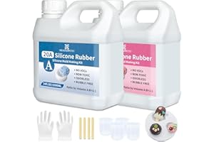 SHADAIWUYU Silicone pour Moulage 20A,2000ml Silicone Liquide Translucide, Mélanger 1:1 de Caoutchouc Silicone à Séchage Rapide pour les Moulage,Savons Artisanaux, Bougies, Moules en Résin