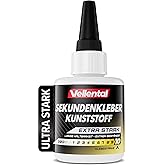 Sekundenkleber Gel für Kunststoff extra stark 30g wasserfest, hitzebeständig & mit Nadel Verschluss gegen Austrocknung - Kuns