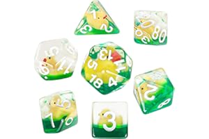 OriCraft D20 - Set di dadi a forma di anatra gialla, per giochi di ruolo poliedrici, dungeons e dragons, colore: giallo