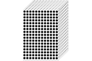 FINDAT Czarne okrągłe etykiety, 10 mm, kolorowe naklejki w kropki, winylowe, wodoodporne, samoprzylepne, usuwalne samoprzylepne etykiety z imieniem do domu, biura, biznesu, opakowanie 2040 sztuk