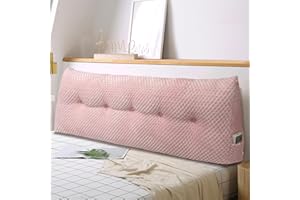 WUIOYNF Weiches Keilkissen Bett Großes Rückenkissen, bequem und stützend, Lesekissen Wandkissen Lendenkissen für Couch und Betten, Stützkissen, Nackenkissen mit abnehmbarem Bezug(Rosa-150x20x50cm)