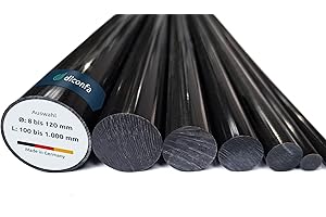 diconfa POM barre ronde noir SUR MESURE - Diamètre : 8 à 120mm - Longueur : 100 à 1000mm - Ø 10mm, 1000mm long - Barre ronde en plastique Matériau rond - Industrie Commerce Privé
