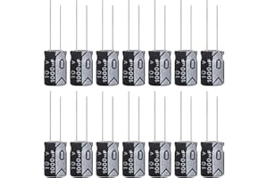 ALLECIN Kondensatory elektrolityczne 1000uF 10V Aluminiowy kondensator elektrolityczny 1000 µF 10Volt 8x12MM Electrolytic Capacitor 1000 uF MFD 105°C (opakowanie 15 sztuk)