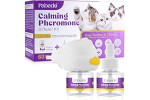 NATURE ZIRAN Cat Calming Pheromone Diffuser, 2 in 1 Cat Calming Starter Kit (Diffuser Head + 2pcs 48ml Vial) for 60 Days Use, Enhanced Cat Calming Diffuser Kit for Cat Anxiety Relief