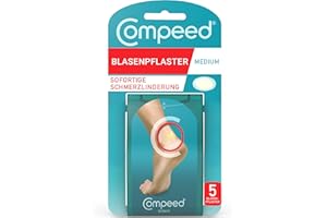 ‎COMPEED Compeed Blasenpflaster Medium – Hydrokolloid-Pflaster gegen Blasen an den Fersen, 5er Pack
