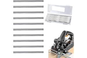 TUNKNEW Reversible Electric Planer Blades, 10Pcs 82mm HSS Carbide Planer Knifes Woodworking Machinery Part Replacements for Bosch, Makita, Metabo, AEG, Black & Decker