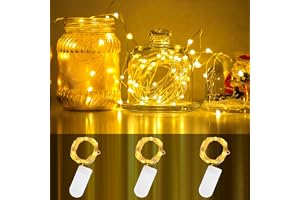 CNMTCCO Ljusslinga, 3 stycken 2 m 20 LED ljusslinga inomhus, ljusslinga batteri för juldekoration, alla hjärtans dag, bröllop