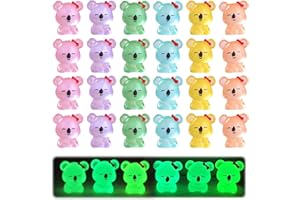 Kotkiddy 24 Piezas de miniaturas de Koalas de Resina Figuras de Animales adorables Ornamento Decorativo para Interiores Jardines decoración de Pasteles y Bricolaje