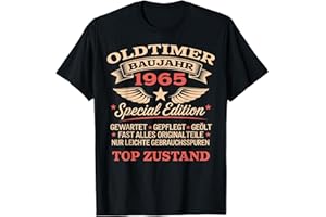 GEBURTSTAGS TSHIRT 60 JAHRE MANN FRAU DAMEN HERREN 60th Birthday Man Woman 60 Years 1965 Decorative Funny Gift T-Shirt, black, S