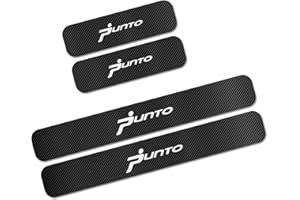 EAGLEG 4 Pezzi Adesivi Battitacco in Fibra Carbonio Auto, per Fi-at 500 Panda Punto Tipo Abarth, Esterno Battitacco Protezione Plates Anti-Graffio Scuff, Car Styling Decorativi Accessori, Punto