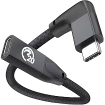 CAKOBLE USB-C Verlängerungskabel 0,5m, Winkel-Buchse Auf Stecker, 240W/20Gbps, 4K@60Hz, Kompatibel Mit IPhone, MacBook, Samsung