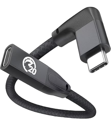 QIANRENON Cavo USB 4.0 Corto Piatto 40Gbps: Carica Rapida 100W E Video 8K! Con Chip E-Mark, Super Flessibile E Resistente (12,9 Cm)