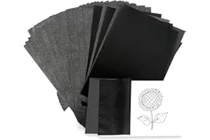 KIPTVO 100PCS Carbon Paper for Tracing, Black Carbon Paper, Thick Quality Black Graphite Tracing Paper A4, for Smooth Sketching on Transfer Paper, Fabric, Metal, Glass, Wood, Canvas, Copy Paper