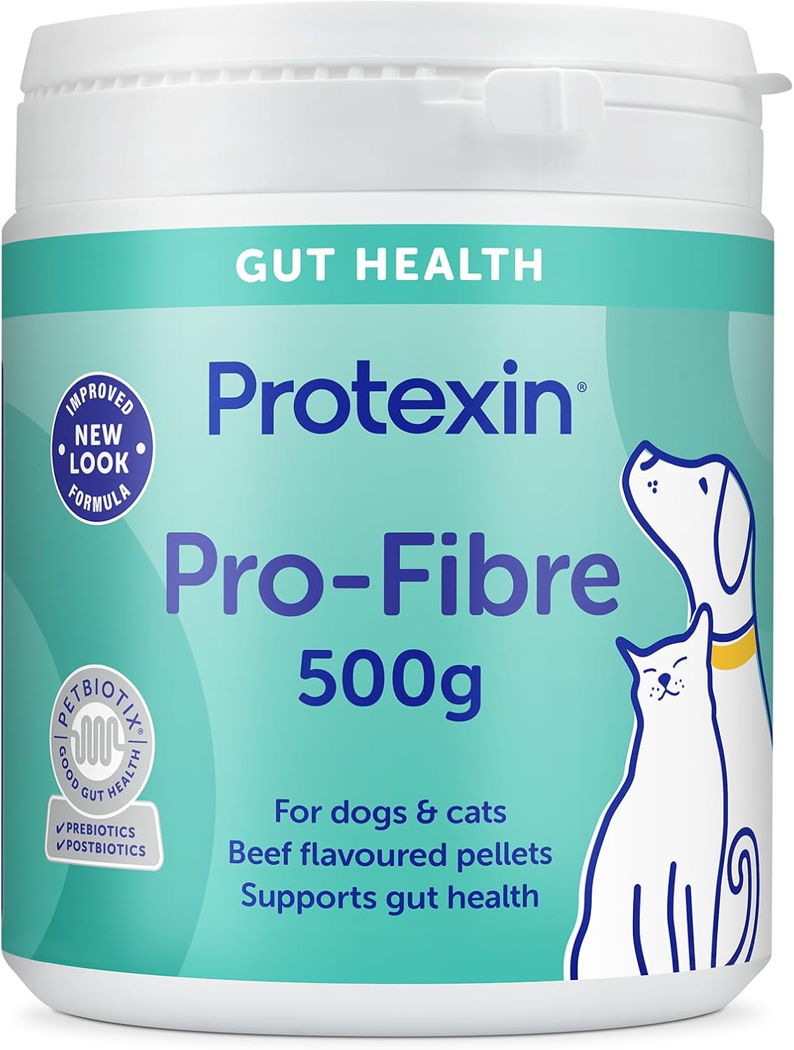 Protexin Pro-Fibre for Dogs – High Digestive Supplement with Prebiotics & Postbiotics – Supports Gut Health, Digestion, Firm Stools & Anal Gland Function – Meat-Free Beef Flavour – 500g Pellets