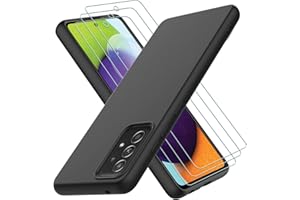 OUREIDOO Samsung Galaxy A52S 5G / A52 4G / 5G Etui z 3 szkłem hartowanym ekranem, miękka warstwa wewnętrzna, cienka miękka silikonowa obudowa ochronna na wstrząsy zderzak TPU obudowa na telefon, czarna
