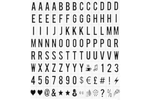 SNAGAROG 104pcs Cinema Light Box Letters 65x35mm Led Cinema Board Light Box Replacement Letters & Numbers Symbols for A3 A4 A5 Cinematic Lamp Box, Halloween Decoration (Black)