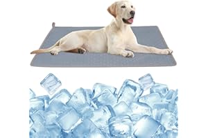 Guittly Dog Cooling Mat 51x72 cm, Ice Silk Breathable Dog Cool Mats, Wear-resistant Pet Cool Mat Pad, Summer Bed Mat for Cats&Dogs (Haze Blue,M)