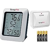 Thermopro TP60 Kablosuz İ&ccedil; ve Dış Mekan Termometresi, 60m Menzilli Dijital Sıcaklık ve Nem Takip Monit&ouml;r&uuml;