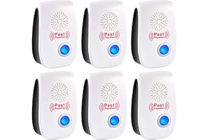PUTAII Antizanzare Ultrasuoni, 6 Pack Repellente Ultrasuoni Anti zanzare, Efficace Repellente ad Ultrasuoni Elettromagnetico, Elettrico Ultrasuoni Antizanzare per Anti Zanzare, Roditori, Ragni, Formiche