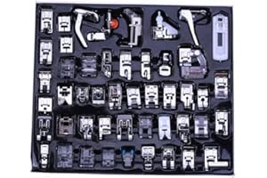ele ELEOPTION Machine à Coudre kit Pieds-de-biche Multifonctionnel pour Machine à Coudre domistique Ourlet Pied de pièces Accessoires pour Brother Singer Lot de (48pcs)
