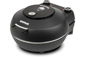 G3 Ferrari G10199 Forno Pizza "Pummarola", Fino a 420 °C, 1200W, 2 Pietre Refrattarie, Pareti fredde, Palette INOX, Ricettario incluso, Visore temperatura, Chiusura ammortizzata, Nero opaco