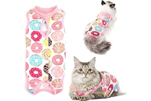TIESOME Katze chirurgische Erholung Anzug, Kragen Alternative für Katzen Hunde nach der Operation tragen Pyjama-Anzug Home Indoor Haustiere Kleidung Doughnut (M)