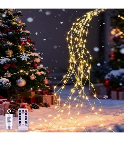 Guirlande De Noël 10m Avec 200 Lumières LED - Pour Cheminée, Escalier, Intérieur Et Extérieur