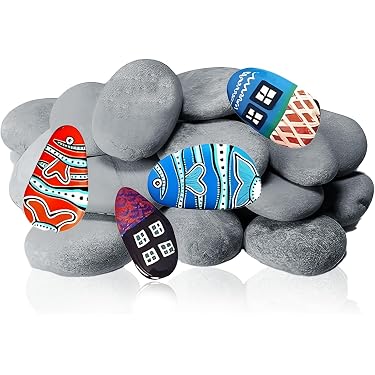 200 Pierres Miniatures Peintes à La Main – Galets Lisses 1 à 2,5 Cm | Pour Artisanat, Décoration, Peinture Enfants