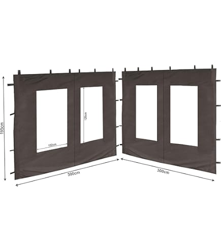 QUICK STAR Seitenteile Für Gartenpavillon 3x4m - 2-tlg Set Terra Mit Fenster