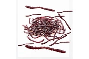 Senven Ver terre artificiel, Biomimetic Soft Silicone Ver terre Appâts Ver La Pêche Leurres Simulation Vers Rouges en plastique Vert Environnement Fort Tentation Appât Faux - Red Worm 150Pcs