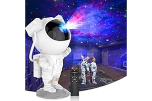 KEERCIGA Nineaccy Galaxy Projector, Astronaut Star Projector Light with Remote Control, LED Nebula Night 17 Colors Mode Timing Function, Ceiling for Kids Bedroom Home Theatre Party Gifts, White (TYD-YHY-001)