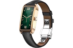 FINDTIME Fitness Tracker Damen Schmal Elegant Luxuriös Schwarz Gold Classic Smartwatch Damenuhr Fitnessuhr für Frauen Aktivitätstracker Pulsuhr Sportuhr mit Herzfrequenz Schlafmonitor Schrittzähler Rechteckig