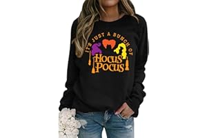 VVNTY Hocus Pocus Sweater Halloween Sweatshirt Women Halloween Casual Jumper