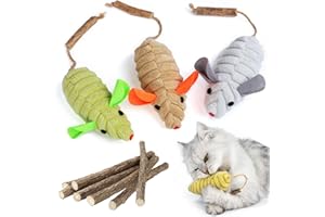 PETGENS Juguetes para Gatos: Ratones, Hierba Gatera, Palitos Masticables Matatabi y Juegos (10 Pcs)