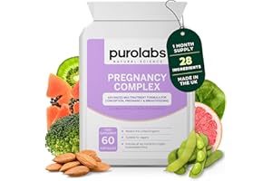 Purolabs Pregnancy Complex | Pregnancy Vitamins for Women with Folic Acid & Vitamin D | Prenatal Multivitamin for Pregnancy, Conception and Breastfeeding | 60 Vegan Capsules | Made in The UK