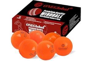 ONEGlobal Premium Windball Soft Cricket Ball | Durable, Embossed Seam, True Bounce & Swing | Wind Ball Cricket Balls for Outdoor & Indoor Practice, Coaching, Garden & Beach Games