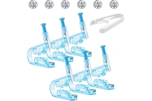Aoliandatong 6 Stck Einweg-Ohr Piercing mit Ohrstecker, Ohrpiercing Werkzeug fr Asepsis Kit, Schmerzfreies Selbst mit 1 Untersttzen Gert