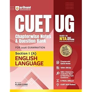 Arihant CUET UG English Language Section I (A) Chapterwise Notes & Question Bank 2026 | 1000  MCQs | Statement, Underline Wor