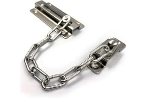 SHIRE FIXINGS Door Chain Lock | Internal Door Restrictor/Limiter | Security Chain Lock for Front Door or UPVC Doors | 1 Piece of Chrome Plated Steel Door Safety Chain with Complete Fittings