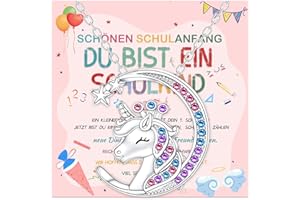 ELF-GRETTER Einschulung Schultüte Geschenk, Schulanfang Mädchen Schutzengel Halskette, Einhorn Geschenke, Schultüte Füllung Einschulungsgeschenke (Mehrfarbig)
