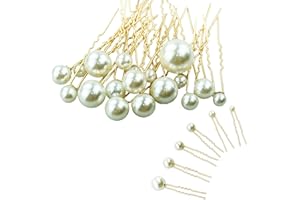 SZXMDKH Pearl Hair Clips Wedding Bridal Flower Pins, Hair Pins Set Flower Pins for Bride and Bridesmaid Hairstyles, Girls Women Hairpins Clips Styling Headdress Accessories (18 golden)