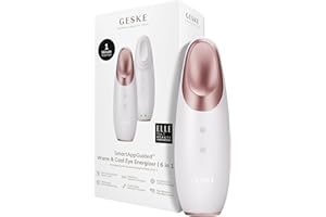 GESKE | Dispositivo energizzante effetto caldo e freddo SmartAppGuided™ | 6 in 1 | Dispositivo per massaggio oculare | Massaggiatore contro le occhiaie | Tratta borse e palpebre cadenti